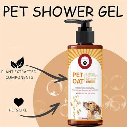 pet shampoo for dogs and cats pet shower gel with plant extracted components, odor removal, long-lasting fragrance, 250g