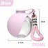 Pink portable dog water bottle with bowl, 285ml compact plastic pet hydration cup for outdoor walking, hiking, and travel