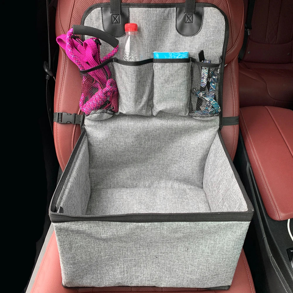 Dog Car Seat,Puppy Booster Seat for Car Front Seat with Storage Pockets,Pet Booster Car Seat for Small to Medium Dog with storage compartments