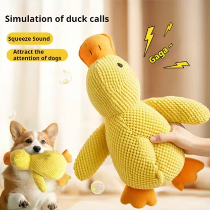 bite resistant dog plush toy duck squeaker for puppies, plush interactive chew toy for teeth cleaning and boredom
