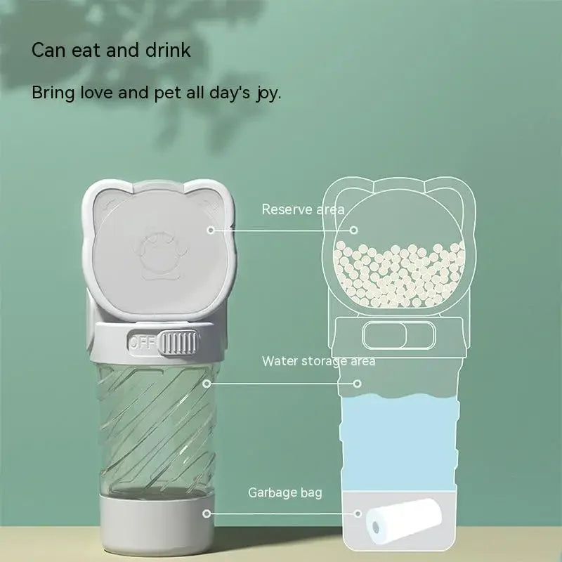 Dog Outing Water Cup Bottle Portable Cup Walking Dog Water Bottle Pet Drinking Water Feeding Food Waste Dag integrated Cup