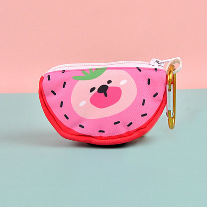 Print Fruit Design Pet Poop Bag Abstract Designer Holder Dispenser Without Poop Bag And Leashes Attached With Any Dog Leashes