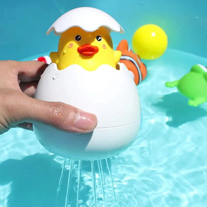 baby bath water spray toy duck in egg shell sprinkler for kids bath time water play