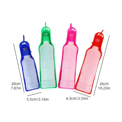 portable dog water bottle for travel pet hydration, colorful leakproof dog drinking cup with 20cm size