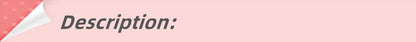 Description banner graphic with pink gradient and folded corner