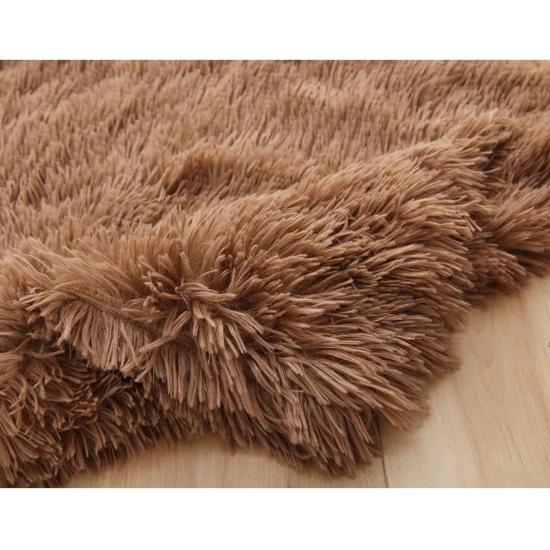 washable plush dog blanket mat for warm pet sleeping, soft long plush kennel mat for dogs and cats