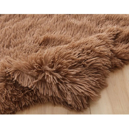 washable plush dog blanket mat for warm pet sleeping, soft long plush kennel mat for dogs and cats