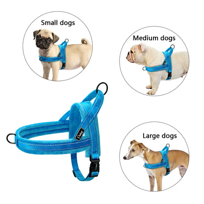 Warm Winter Dog Harness No Pull Dog Harnesses Vest Soft Padded Pet Harnesses Vests Reflective For Small Large Dogs Bulldog Pug
