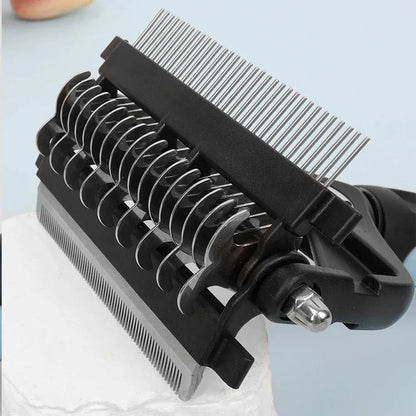 3 in 1 pet deshedding brush for dogs and cats, black grooming comb with fur remover and knot cutter