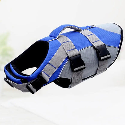 Reflective dog life jacket adjustable breathable pet safety vest with enhanced buoyancy for swimming and beach use