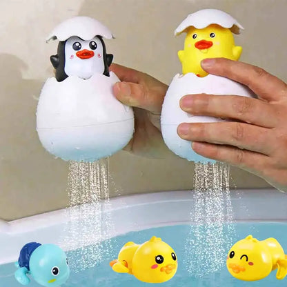 baby bath water spray toy cute duck and penguin egg sprinkler for kids bath time water play