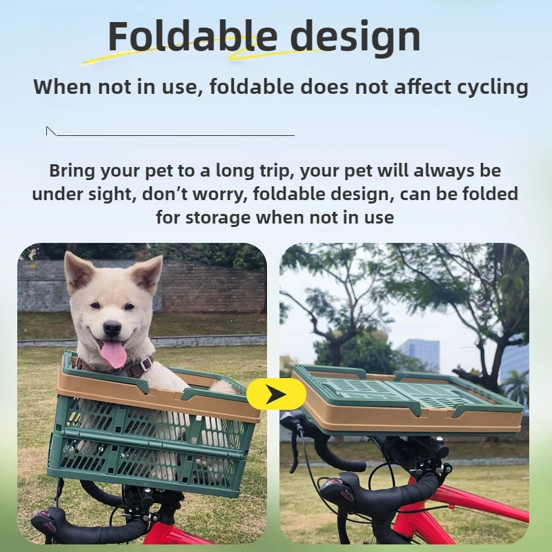 Foldable Bicycle Pet Basket Carriers Outdoor Traveling Dogs Basket Bike Mountain Cat Storage Breathable Pet Frame Supplies