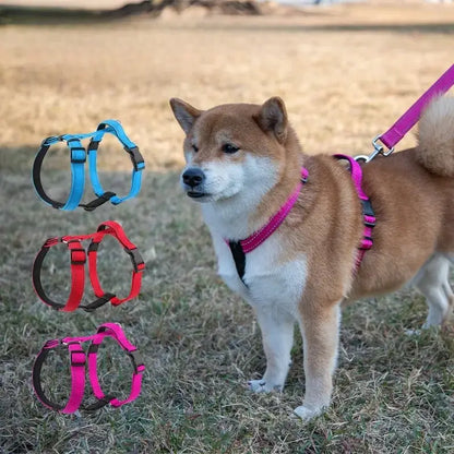 Dog harness vest with reflective nylon halter design for small, medium and large dogs, quick release, leash-ready
