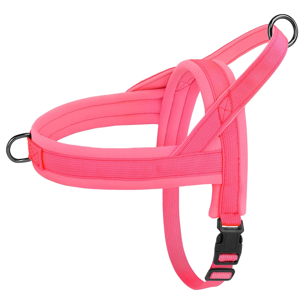 Pink no pull dog harness padded nylon vest for small and medium dogs, adjustable breathable durable puppy harness