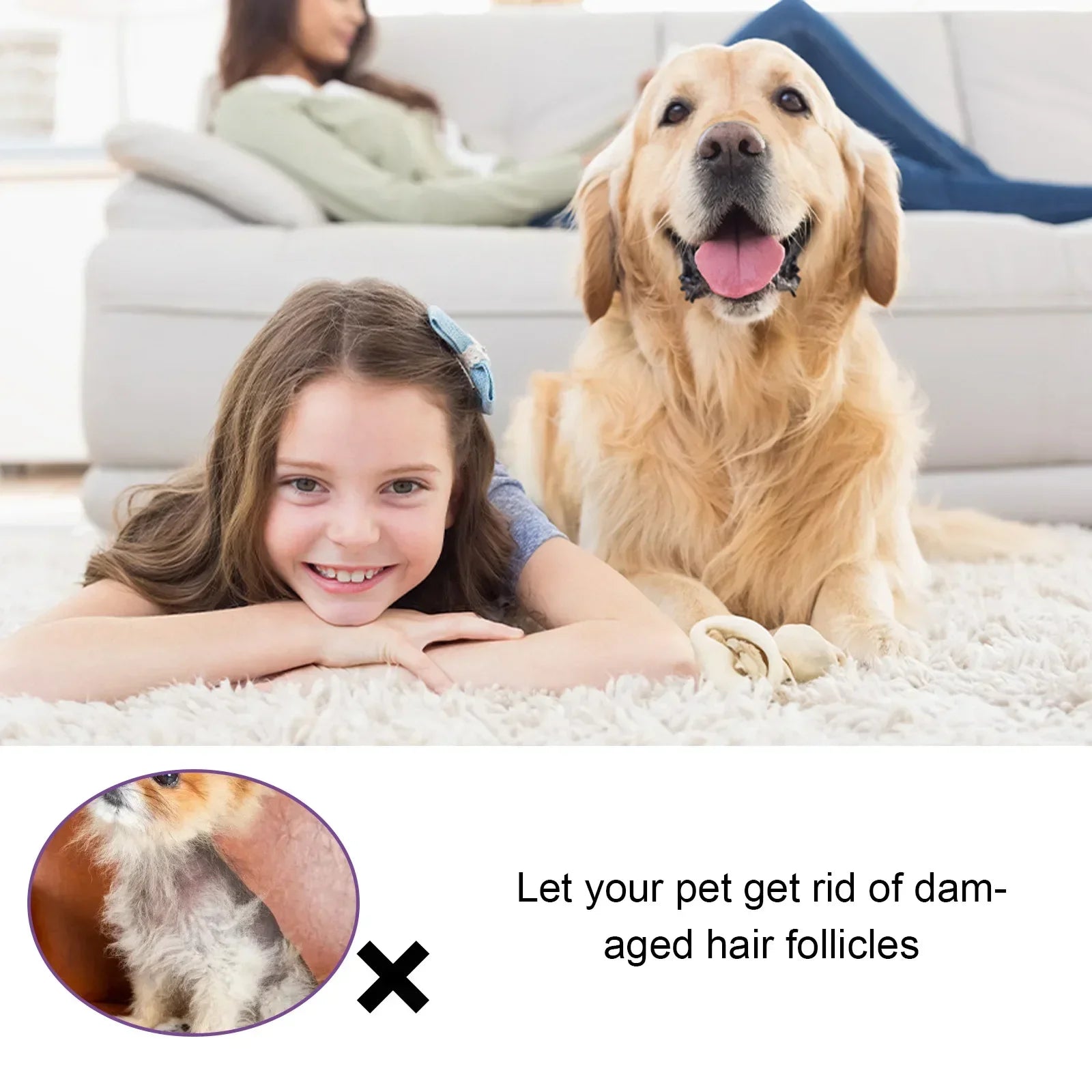 Dog hair loss supplement for s and dogs, non-toxic safe formula to promote hair growth and healthy fur