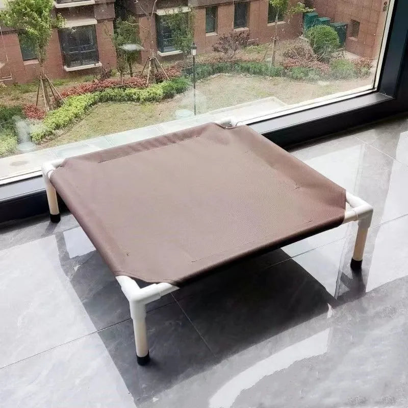 elevated dog camping bed portable foldable nylon pet cot with washable removable cover for dogs and cats