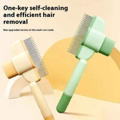 Dog hair remover brush with self-cleaning design for efficient pet hair removal on long-haired dogs and cats