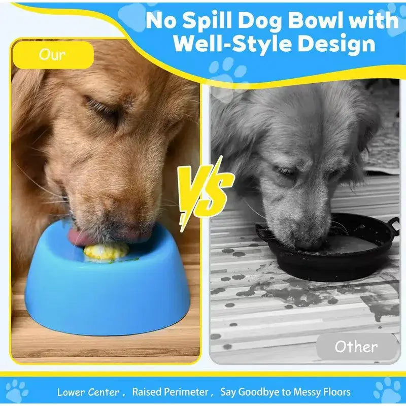 slow feeder dog lick bowl anti-slip no spill design for liquid treats, bone broth, and yogurt