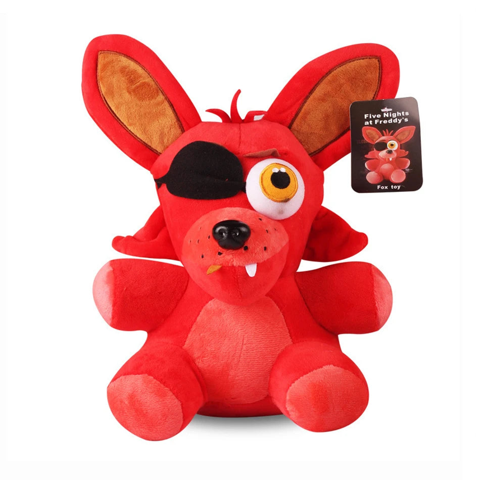 FNAF Freddy plush toy, 18cm red Foxy plush with eyepatch, PP cotton stuffed kids birthday gift