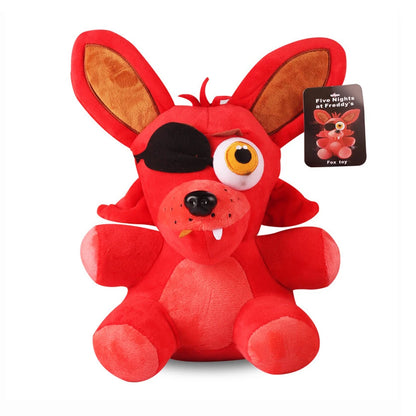 FNAF Freddy plush toy, 18cm red Foxy plush with eyepatch, PP cotton stuffed kids birthday gift