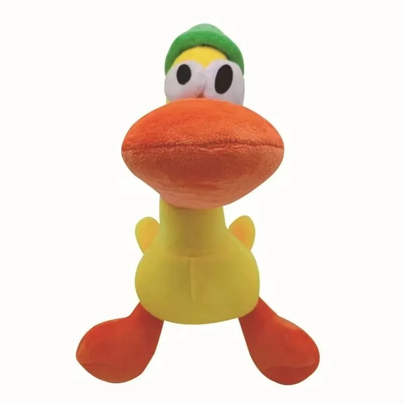 Pocoyo plush doll 23cm F duck character stuffed toy with green hat, orange beak and yellow body, kawaii children&