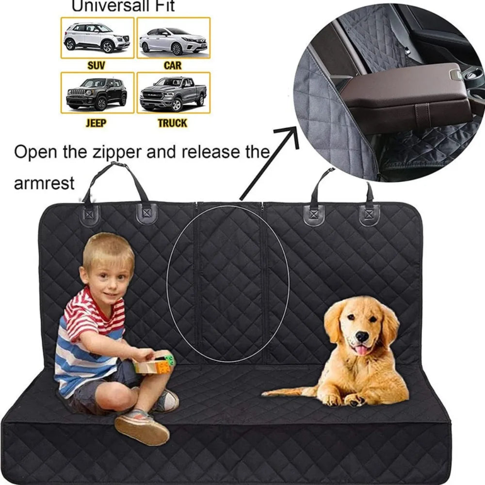 waterproof dog car seat cover with armrest opening, universal fit pet travel carrier mattress for SUV, car, jeep, truck