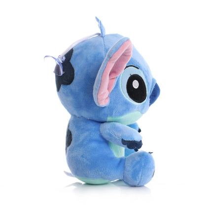 stitch stuffed plush doll blue cartoon plush toy sitting side view, kawaii gift for kids, soft anime stuffed animal