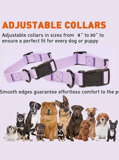 Dog Collar, Waterproof Plastic PVC Rubber WashableOutdoor Puppy Collars Durable Adjustable for Small Medium Large Dogs