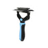3 in 1 pet deshedding brush blue dog grooming tool with plastic, TPR and metal for removing fur and knots