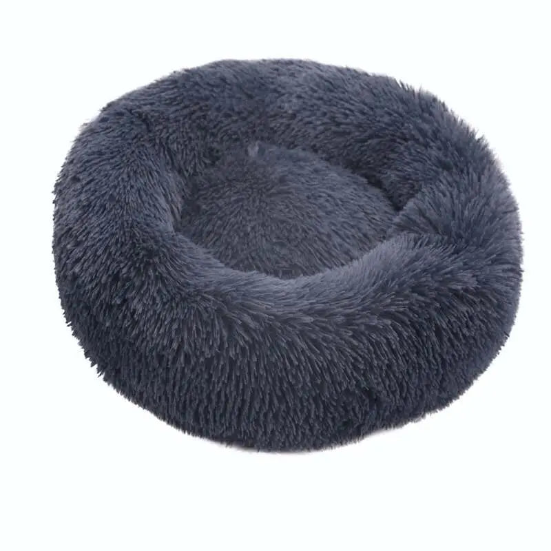washable donut dog bed plush round pet bed for cats and dogs, soft calming sleeping bed