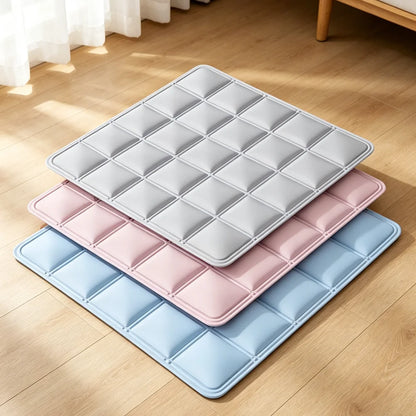 cooling gel pet mat for summer, grid-pattern cooling pad for indoor and outdoor pet heat relief