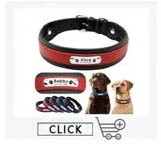 Personalized Name ID Tags Dog Collars Custom Text name Leather Dog Collar For Small Medium Large Dogs Pitbull Bulldog Beagle
