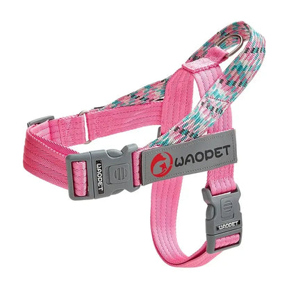 Flamingo no pull dog harness for medium large dogs, durable reflective nylon walking harness with quick release buckle
