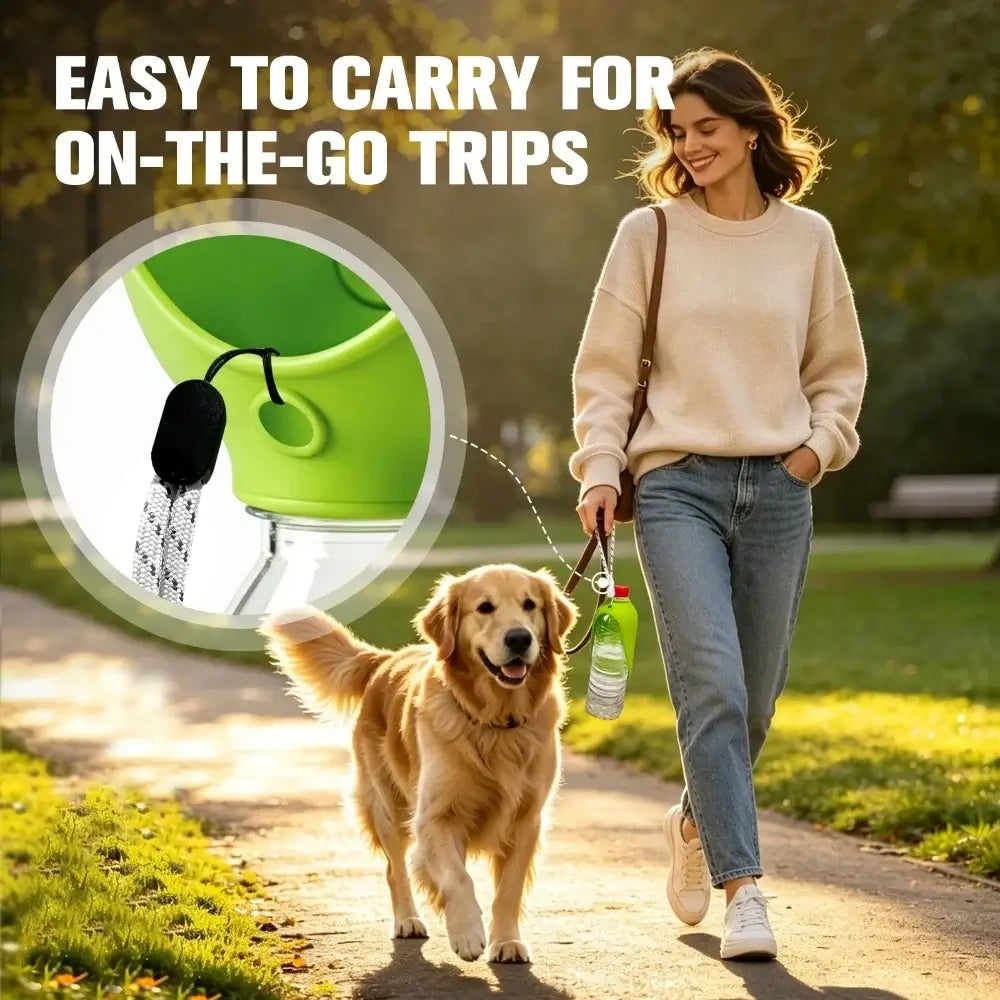 portable dog water bottle for on-the-go trips, leak-proof travel pet water dispenser for walks, hikes, and travel