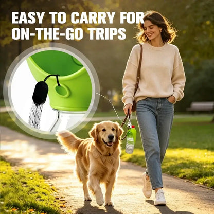 portable dog water bottle for on-the-go trips, leak-proof travel pet water dispenser for walks, hikes, and travel