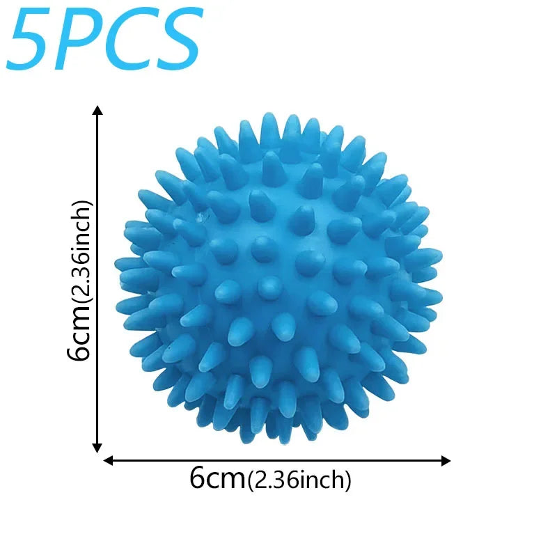 5PCS blue laundry anti-winding balls for reusable washing and drying, 6cm spiked laundry balls