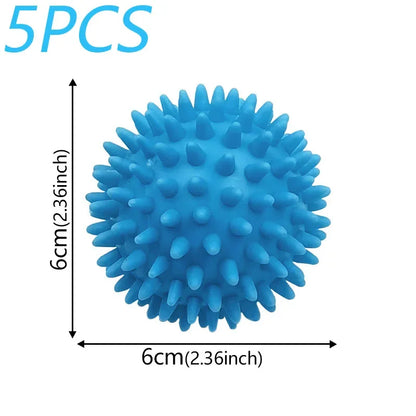 5PCS blue laundry anti-winding balls for reusable washing and drying, 6cm spiked laundry balls