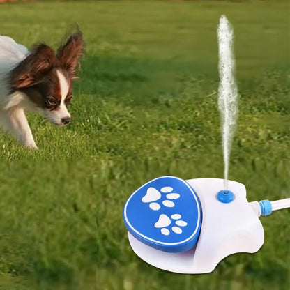 step on dog water fountain for pets, paw-activated sprinkler drink dispenser for patio, garden, and yard