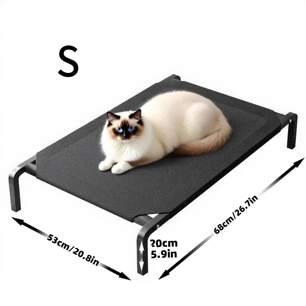 elevated dog bed for all seasons breathable washable nylon pet bed, size S, 68x53cm