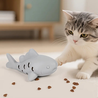interactive chew toy for small pets cat and dog bite-resistant fish design with food hiding and teeth grinding entertainment