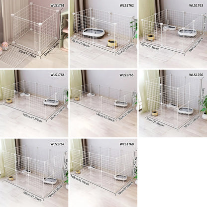 Pet Splicing Fence with Detachable Iron Mesh Gate, Isolation Barrier, Anti-Escape Gate, Indoor Fence, Easy to Assemble, Portable Cage