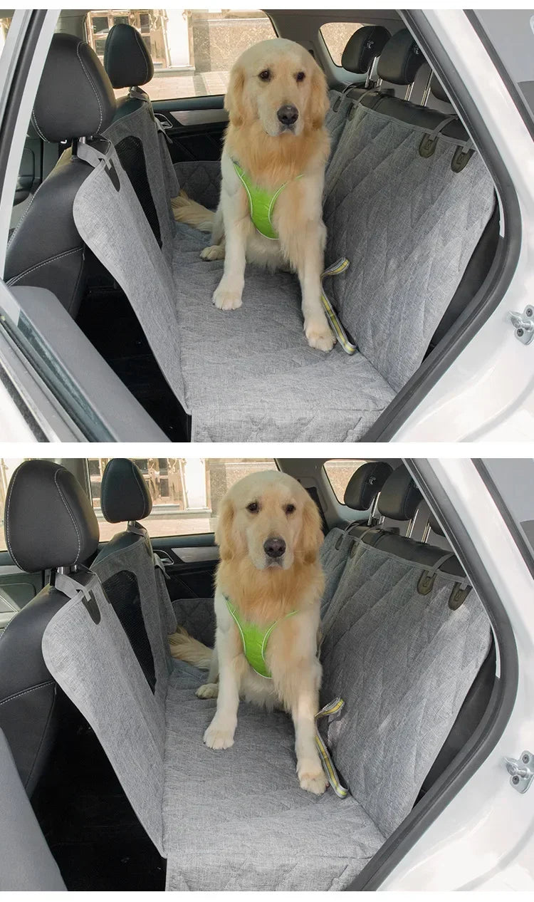 waterproof dog car seat cover for rear seat hammock protection with golden retriever in car