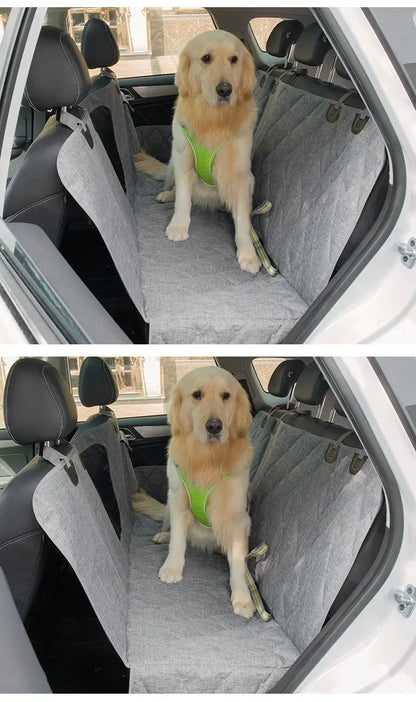waterproof dog car seat cover for rear seat hammock protection with golden retriever in car