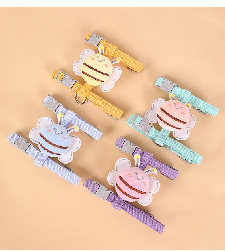 adjustable cat harness and leash set colorful breathable pet harness with bowknot for small dogs and kittens