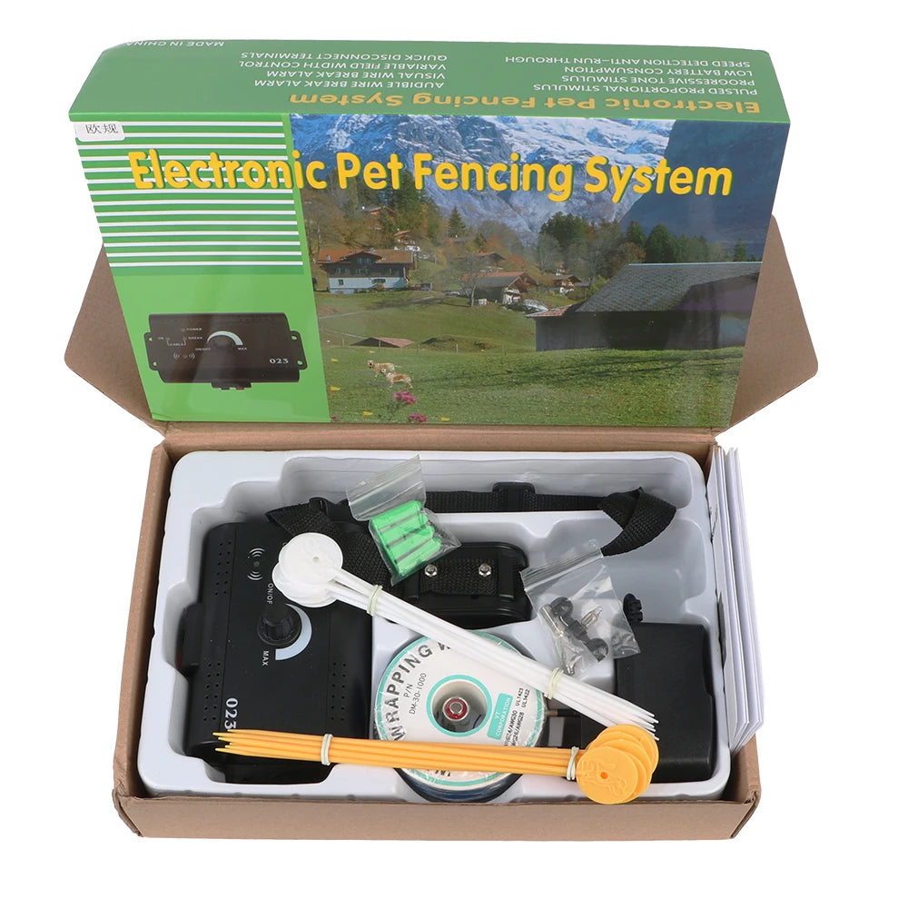 Electronic Pet Fence System Containment Dog Training Collar Pet Accessories Sound Shocked Collar Waterproof Electric Dog Fence kit.