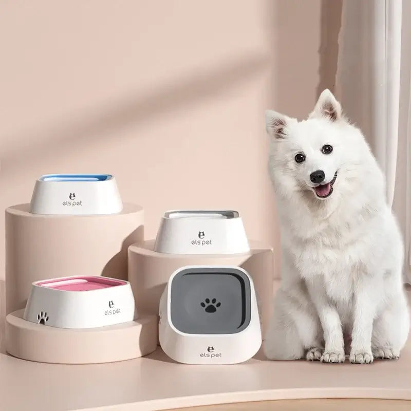 no-spill dog water bowl slow feeder pet bowl for dogs, splash-proof drinking dispenser with large capacity