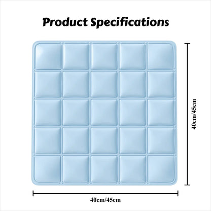 cooling gel pet mat with grid pattern, 40x45cm pet bed mat for indoor and outdoor heat relief