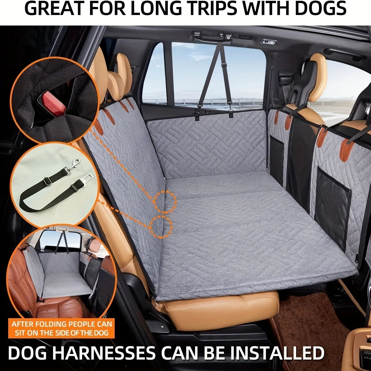 Dog Seat Cover Car Seat Cover For Pets, Waterproof Pet Seat Cover Hammock Scratch Proof Nonslip Durable Soft Pet Back Seat Covers