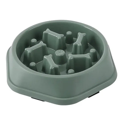 slow feeder dog bowl anti-choking puzzle feeder for small medium dogs, non-slip GN green pet food bowl