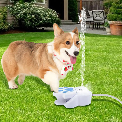 Paw Activated Dog Water Fountain Step on Outdoor Pet Drinking Dispenser Pet Dogs Puppy Water Sprinkler Toys for Garden Yard